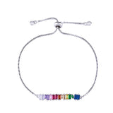 GARLAND - "Judy" - Rainbow Baguette Cut Adjustable Bracelet