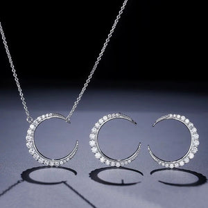 INFINITY - "Crescent" Necklace and Pierced Earring Set