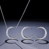 INFINITY - "Crescent" Necklace and Pierced Earring Set