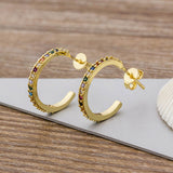 GARLAND - "Rainbow" Pavé Set Hoop Earrings