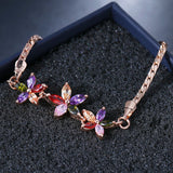 GARLAND - "Judith" Rainbow Marquise Cut Floral Inspired Bracelet