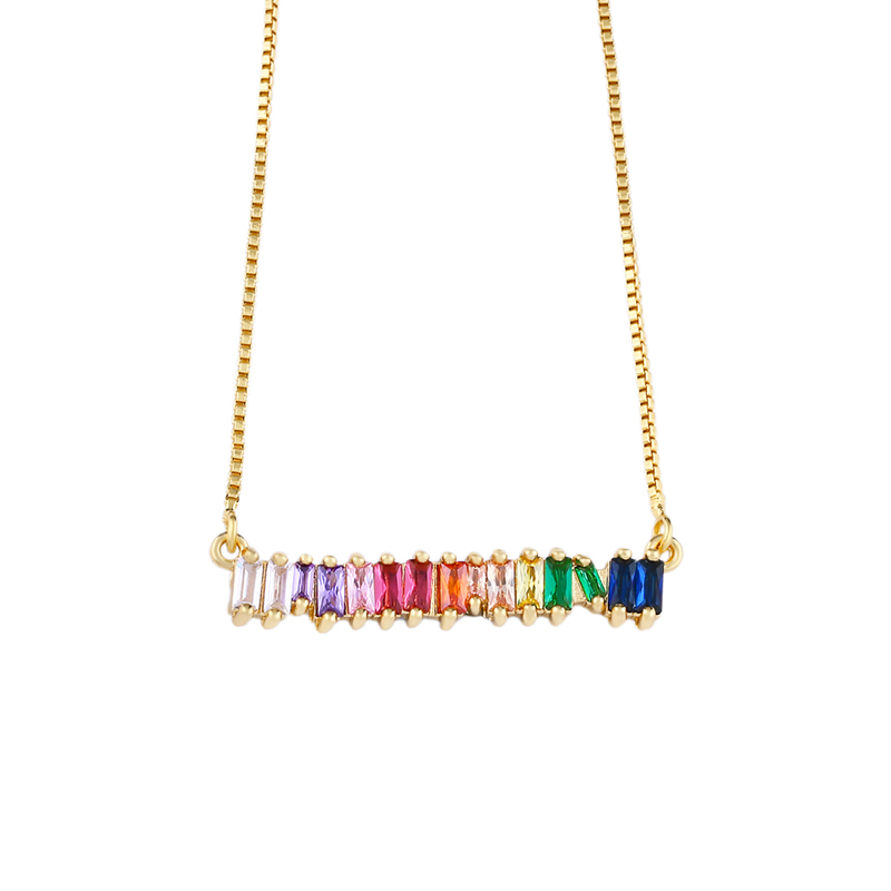 Rainbow baguette necklace discount