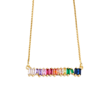 GARLAND - "Judy" Rainbow Baguette Cut Necklace