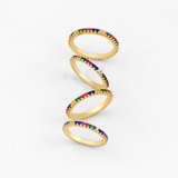 GARLAND - "Rainbow" Double Stone Eternity Stacker Ring