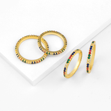 GARLAND - "Rainbow" Double Stone Eternity Stacker Ring