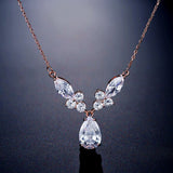 LOMBARD - "Carole" Marquise Cut Pear Drop Necklace