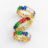 GARLAND - "Judy" Rainbow Triple Baguette Cut Uneven Ring