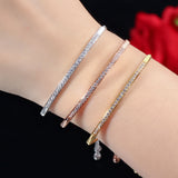 Channel Set Adjustable Stacking Bracelet