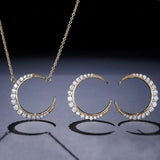 INFINITY - "Crescent" Necklace and Pierced Earring Set