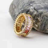 GARLAND - "Judy" Wide Rainbow Baguette Cut Ring