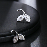 Delicate Double Leaf Inspired Pierced Earrings