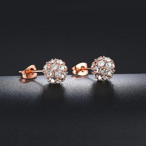 Austrian Crystal 8mm Glitter Ball Pierced Earrings