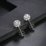 Austrian Crystal 8mm Glitter Ball Pierced Earrings