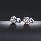 Austrian Crystal 8mm Glitter Ball Pierced Earrings