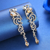 Cubic Zirconia Statement Chandelier Pierced Earrings