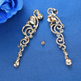 Cubic Zirconia Statement Chandelier Pierced Earrings