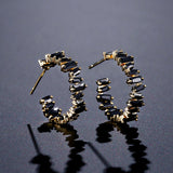 MONROE - Baguette Cut Hoop Pierced Earrings