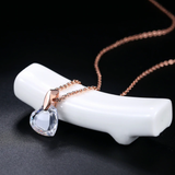 Clear Love Heart Pendant and Earrings Set