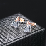 Clear Love Heart Pendant and Earrings Set