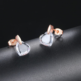 Clear Love Heart Pendant and Earrings Set