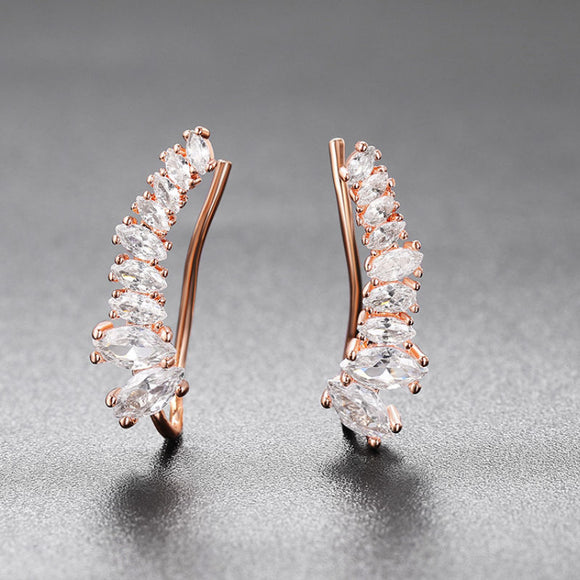 HARLOW - Marquise Cut Climber Pierced Earrings