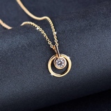 Double Circle Solitaire Pendant