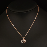 Double Circle Solitaire Pendant