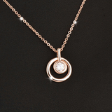 Double Circle Solitaire Pendant