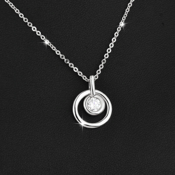 Double Circle Solitaire Pendant