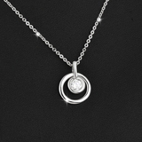 Double Circle Solitaire Pendant