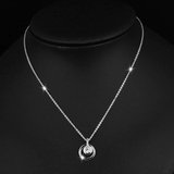 Double Circle Solitaire Pendant