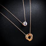 Double Layered Circle Solitaire Pendant