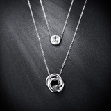 Double Layered Circle Solitaire Pendant