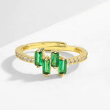 VERDE- "Evie" Baguette Cut Adjustable Ring