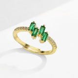 VERDE- "Evie" Baguette Cut Adjustable Ring