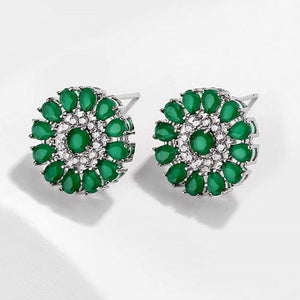 VERDE- Ewa Floral Inspired Stud Pierced Earrings