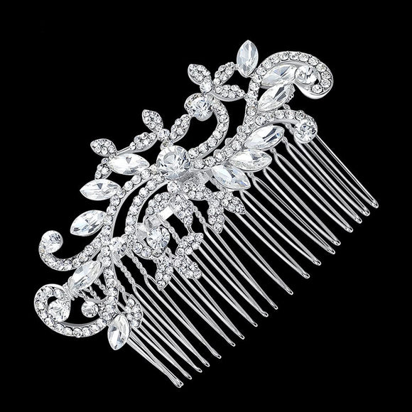 Elegant Marquise and Pavé Crystal Hair Comb