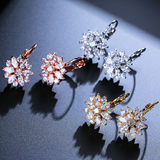 GARDNER - Marquise Cut Floral Inspired Drop Pierced Earrings