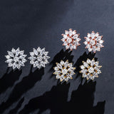GARDNER - Marquise Cut Floral Inspired Stud Pierced Earrings