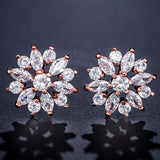 GARDNER - Marquise Cut Floral Inspired Stud Pierced Earrings