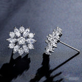 GARDNER - Marquise Cut Floral Inspired Stud Pierced Earrings