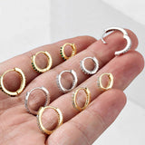Delicate Cubic Zirconia Stacker Hoop Earrings
