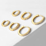 Delicate Cubic Zirconia Stacker Hoop Earrings