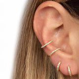 Delicate Cubic Zirconia Stacker Hoop Earrings