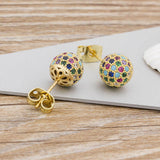 Pavé Set Multicoloured Stud Earrings