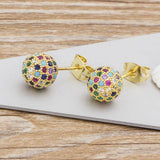 Pavé Set Multicoloured Stud Earrings