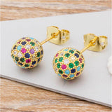 Pavé Set Multicoloured Stud Earrings