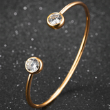 Open Ended Twin Solitaire Bangle