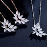 HARLOW - "Jeanna" Marquise Cut Leaf Inspired Pendant