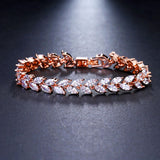 LEIGH - Marquise Cut Leaf Inspired Bracelet
